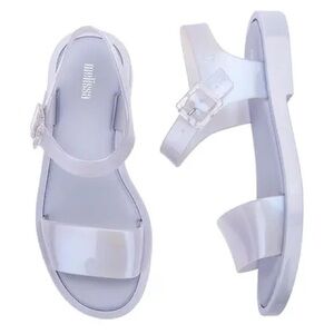 Melissa Sandals lilac pearl blue Purple iridescent shoes strappy y2k  sz 7
